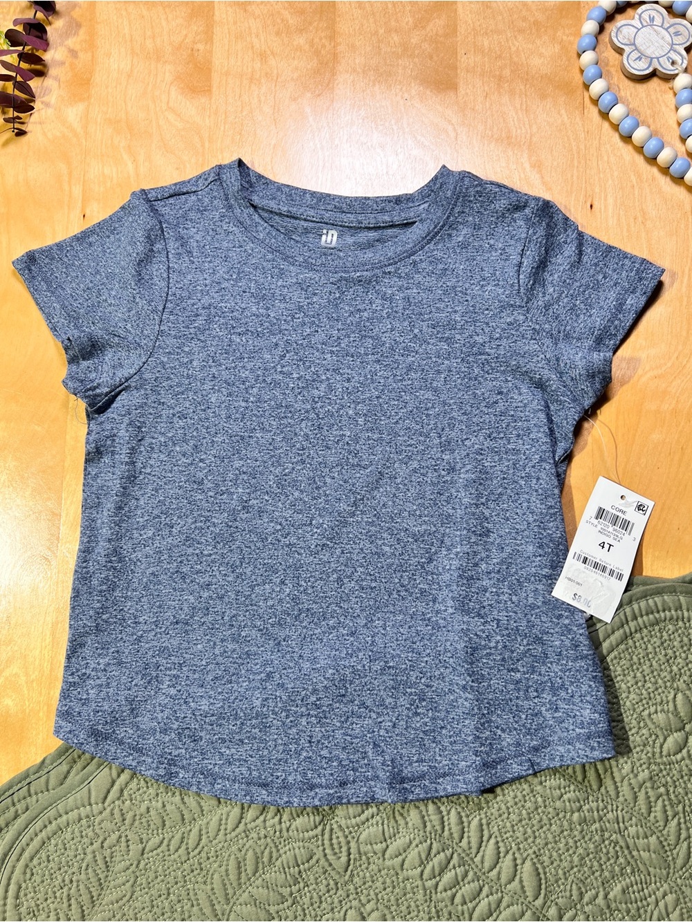 Ideology Heathered Navy Short Sleeve Tee Size 4T Girl NWT